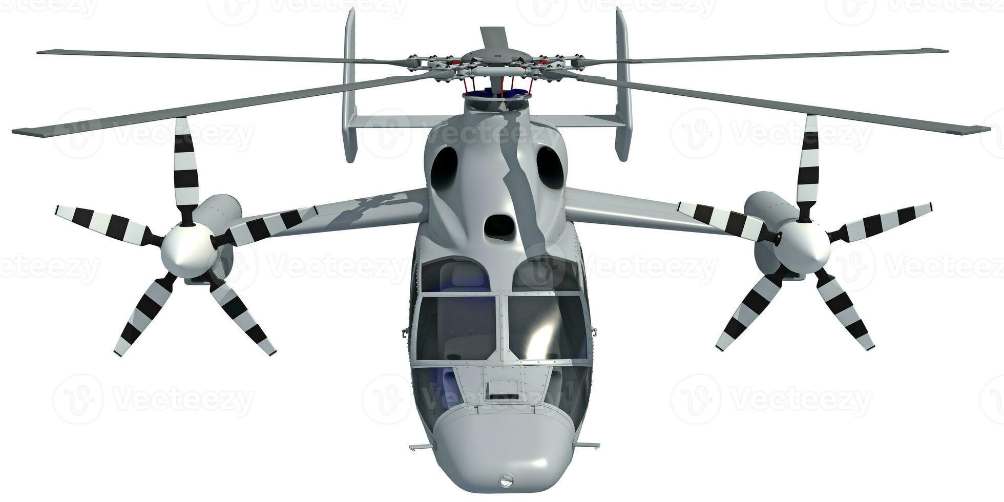 Helicopter aircraft 3D rendering on white background photo