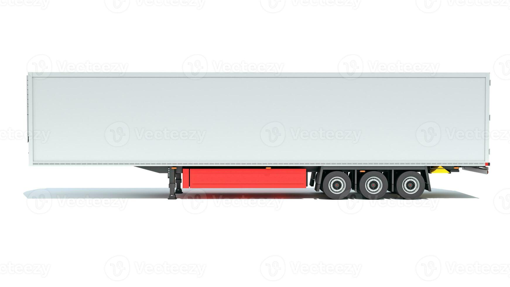 Reefer Refrigerator Trailer 3D rendering on white background photo