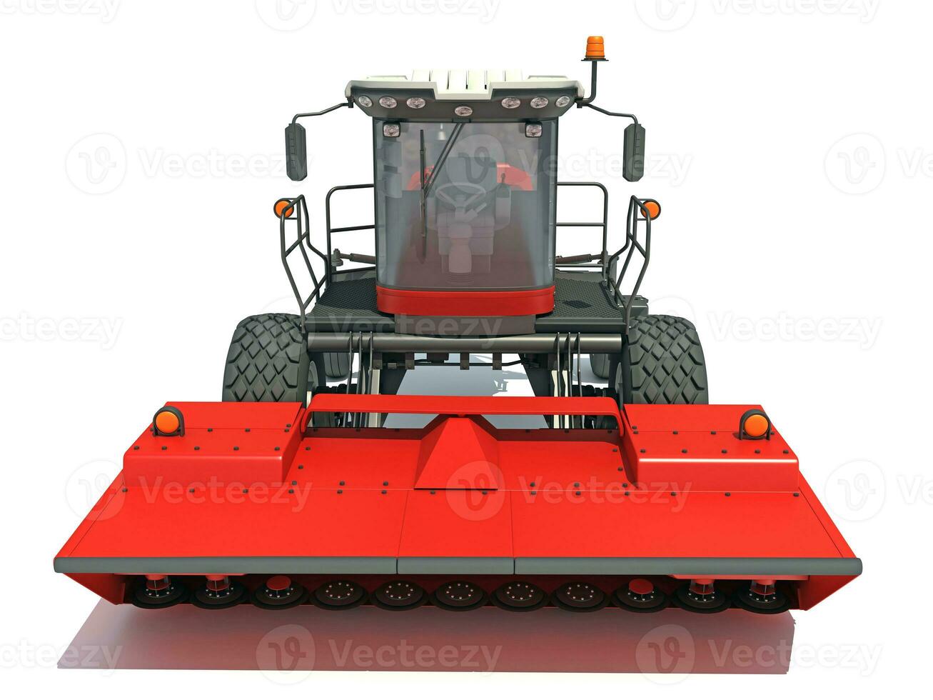 Farm Swather Windrower Harvester 3D rendering on white background photo
