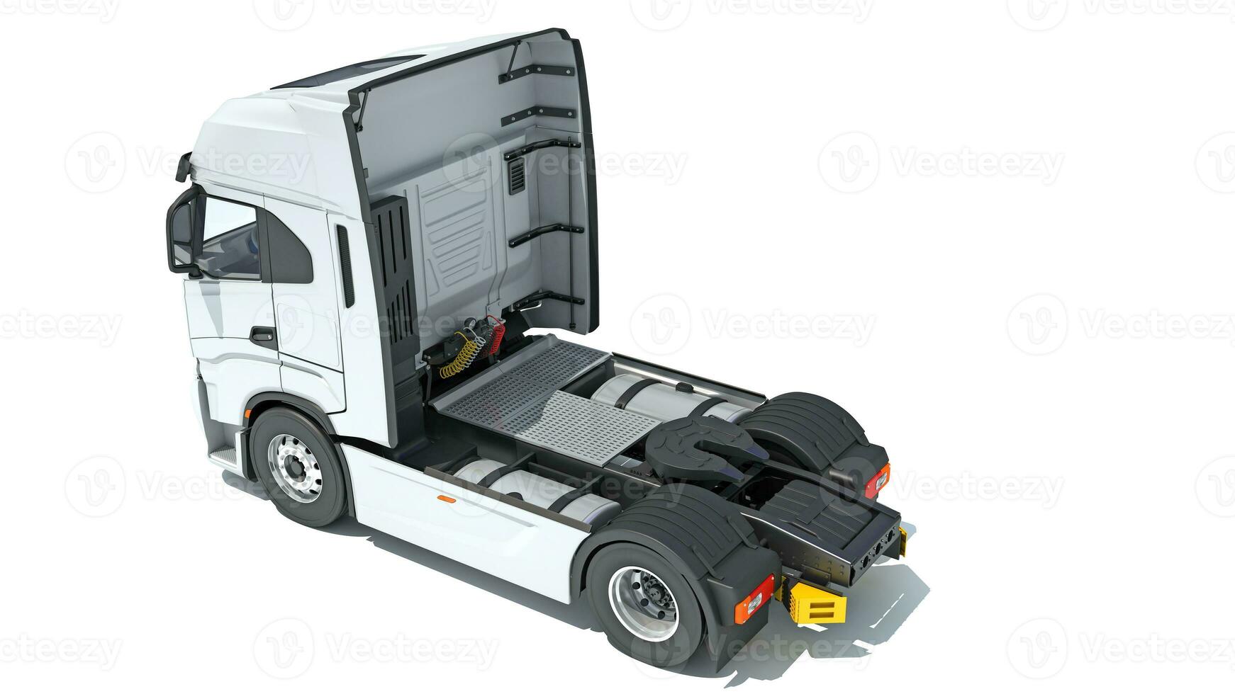 Semi Truck 3D rendering on white background photo