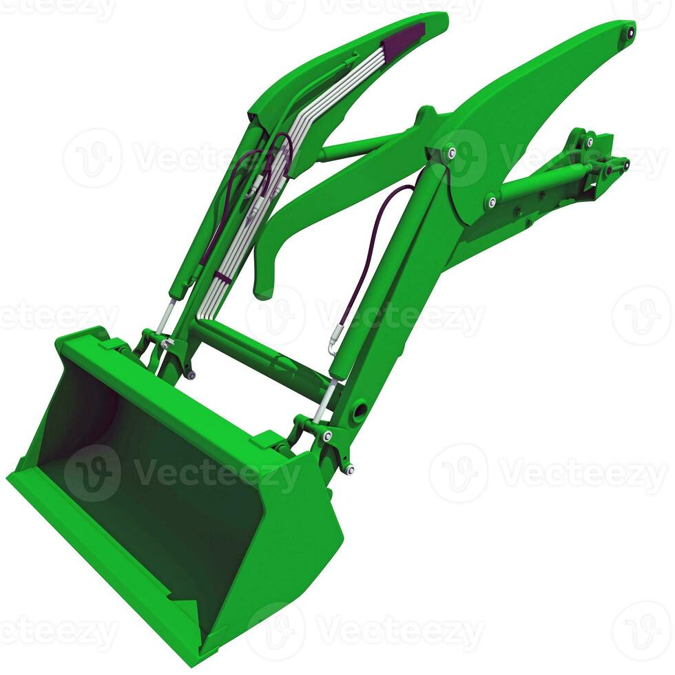 Excavator Shovel Crane Arm 3D rendering on white background photo