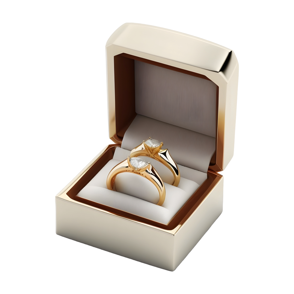 AI generated Couple Engagement Ring in a Box on Transparent background - Ai Generated png