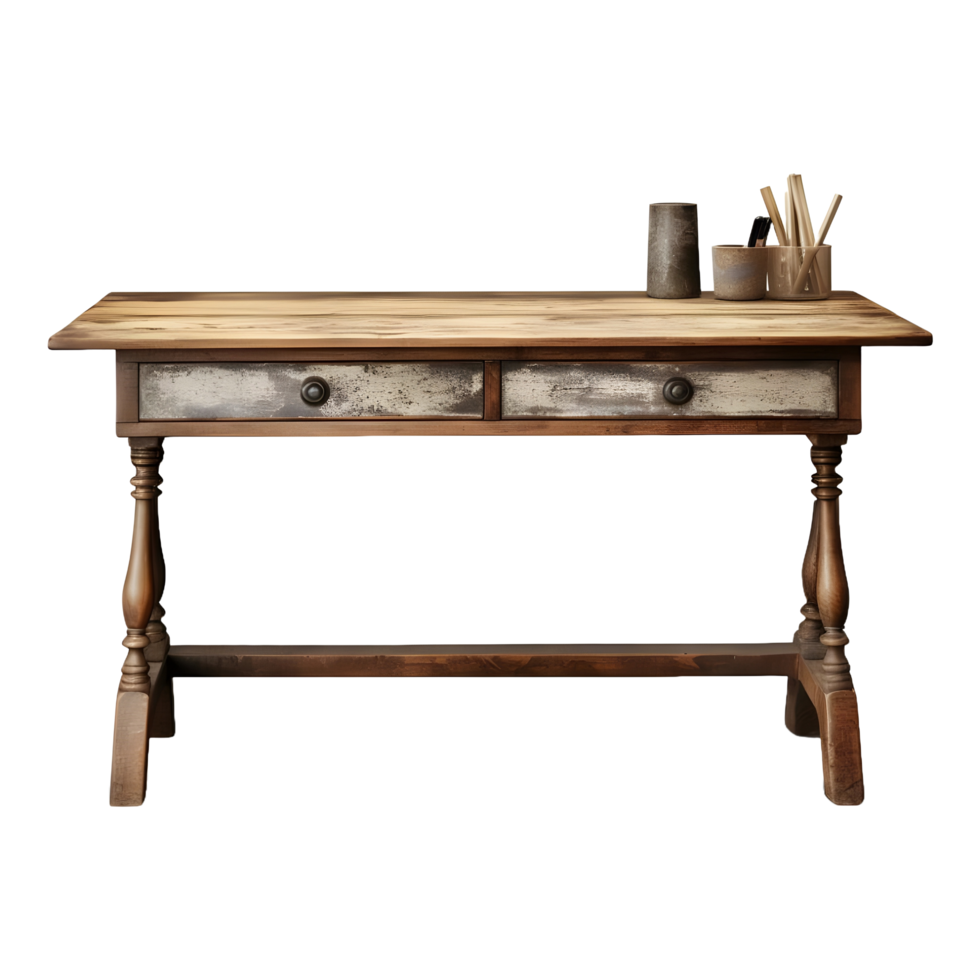 AI generated Wooden Table on Transparent background - Ai Generated png