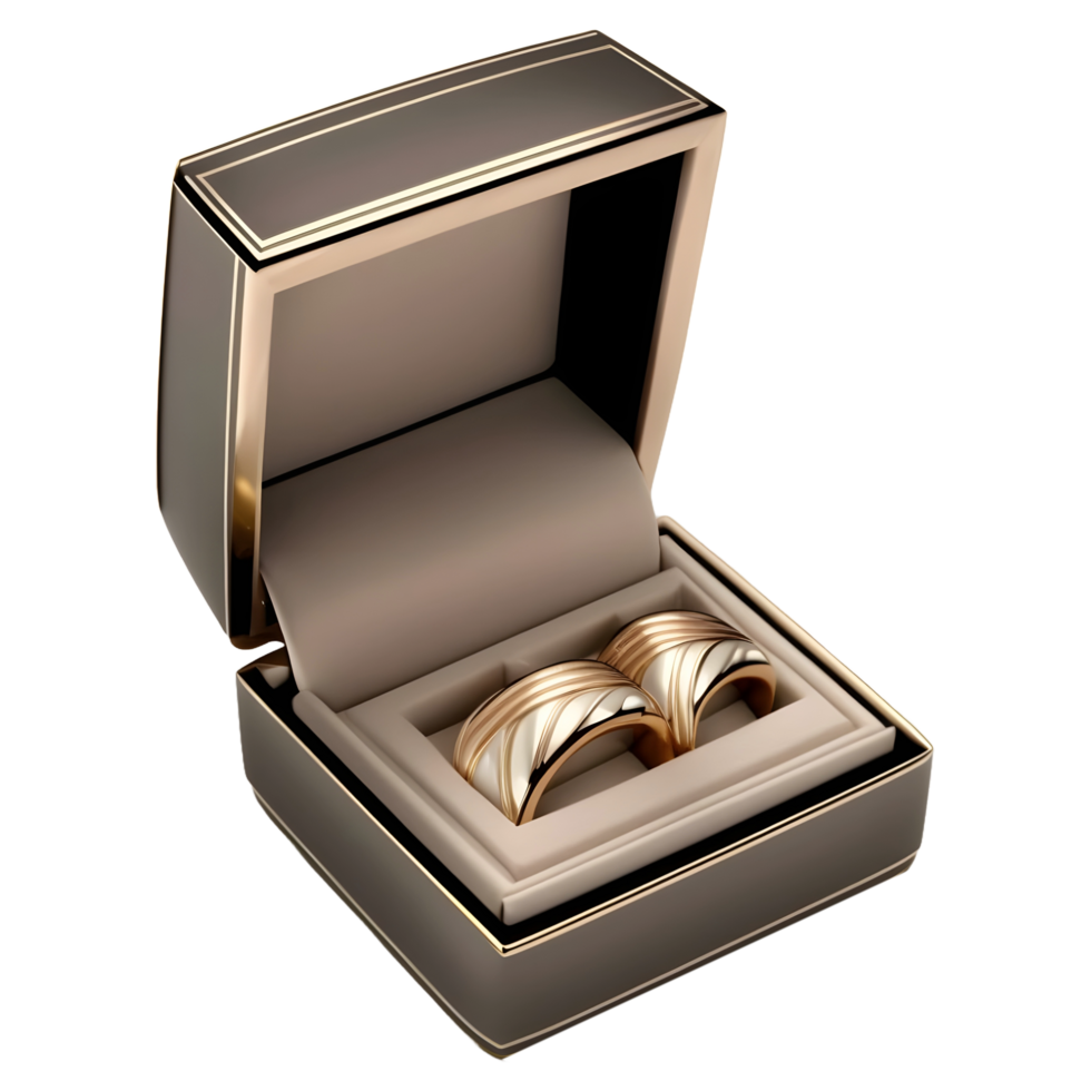 AI generated Couple Engagement Ring in a Box on Transparent background - Ai Generated png