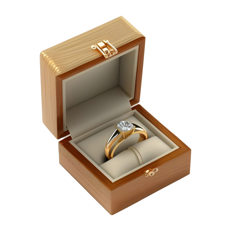 AI generated Couple Engagement Ring in a Box on Transparent background - Ai Generated png