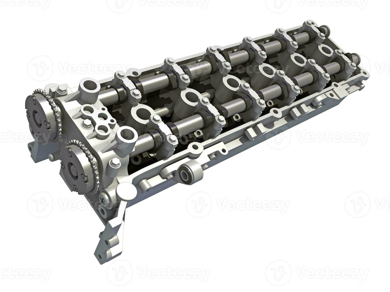 Engine Cylinder Head vehicle parts 3D rendering on white background photo