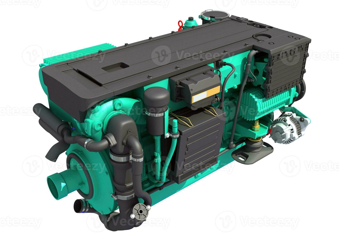 Marine Propulsion Engine for Ships, Yachts and Boats 3D rendering photo