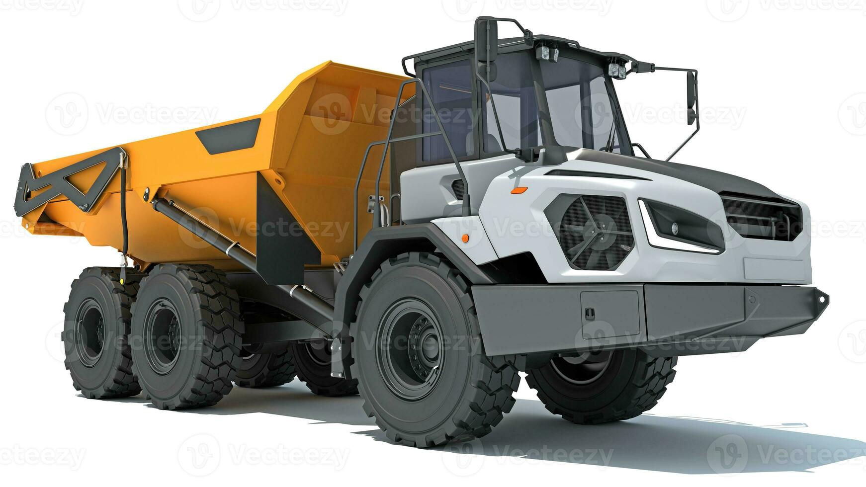 Articulated Mining Truck 3D rendering on white background photo