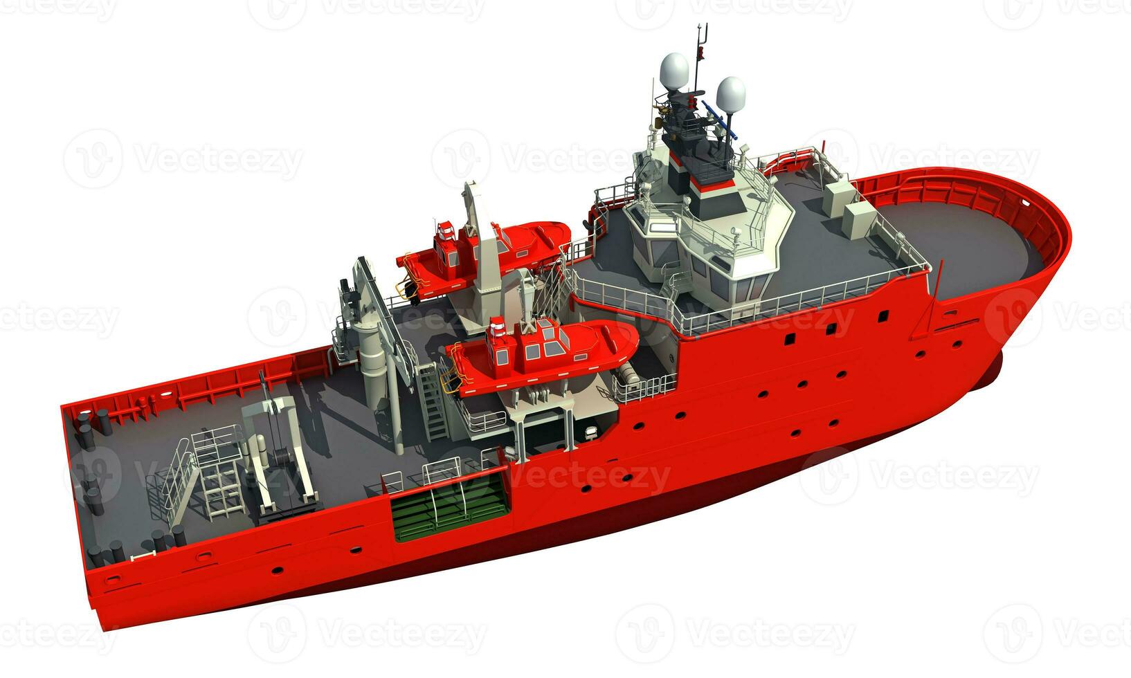 Response and Rescue Ship 3D rendering vessel on white background photo