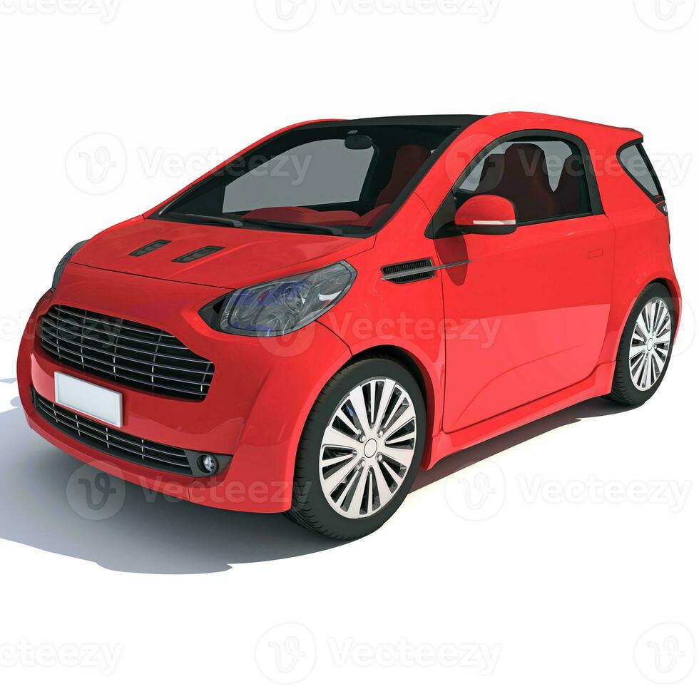 Car 3D rendering on white background photo