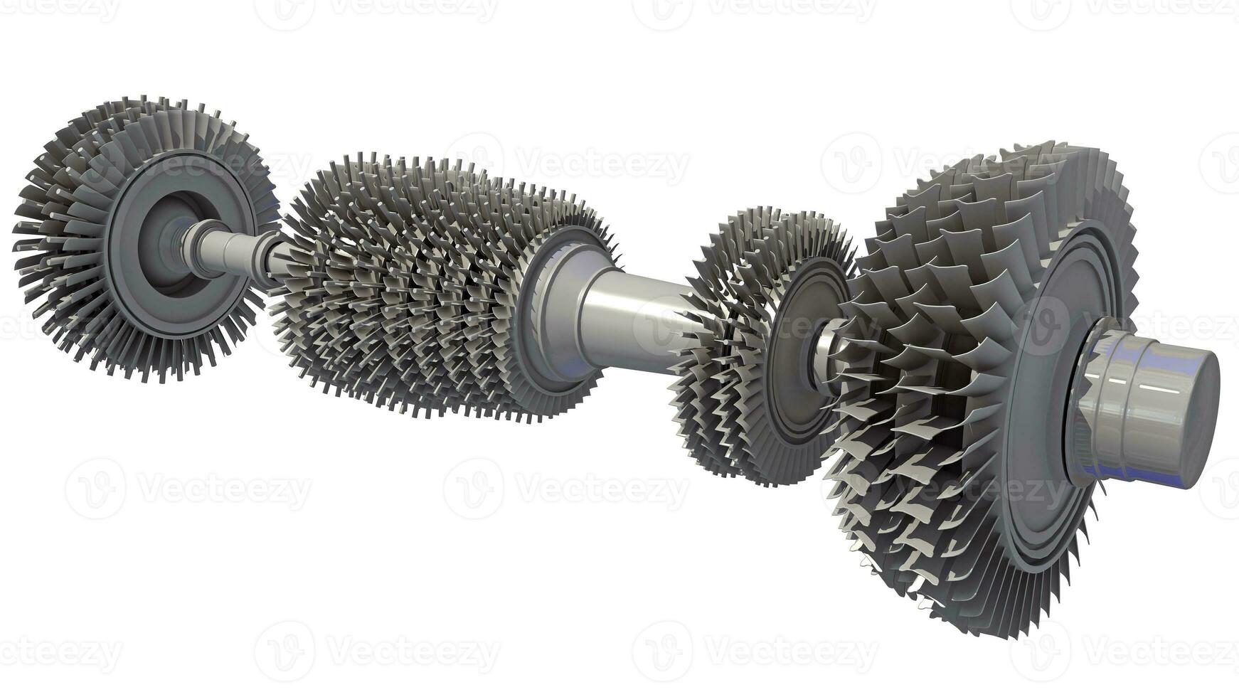Aircraft Turbine Engine 3D rendering on white background photo