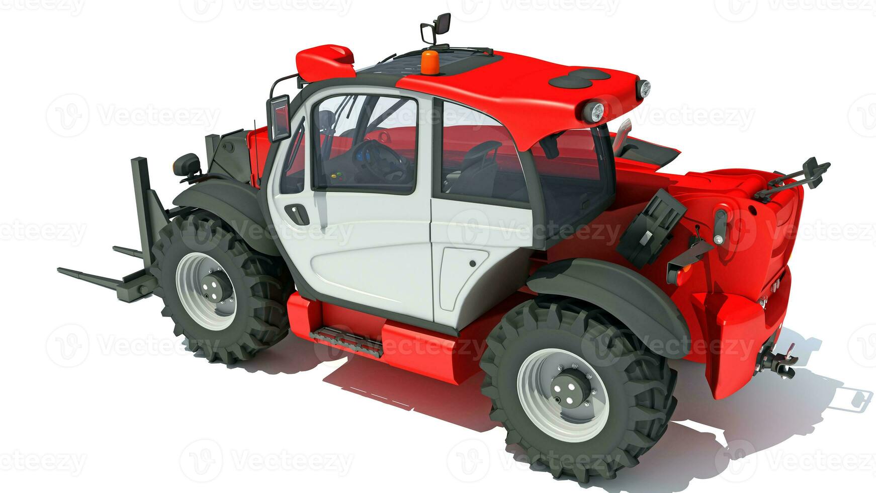 Telescopic Wheel Loader 3D rendering on white background photo