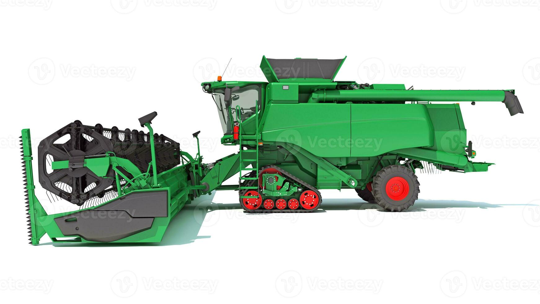 Combine Harvester 3D rendering on white background photo