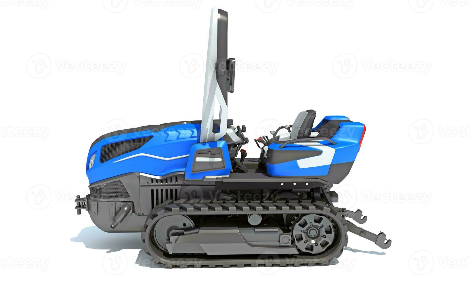 Tracked Tractor farm equipment 3D rendering on white background photo