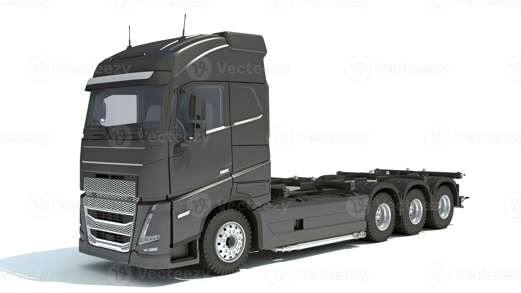 Semi Truck 3D rendering on white background photo