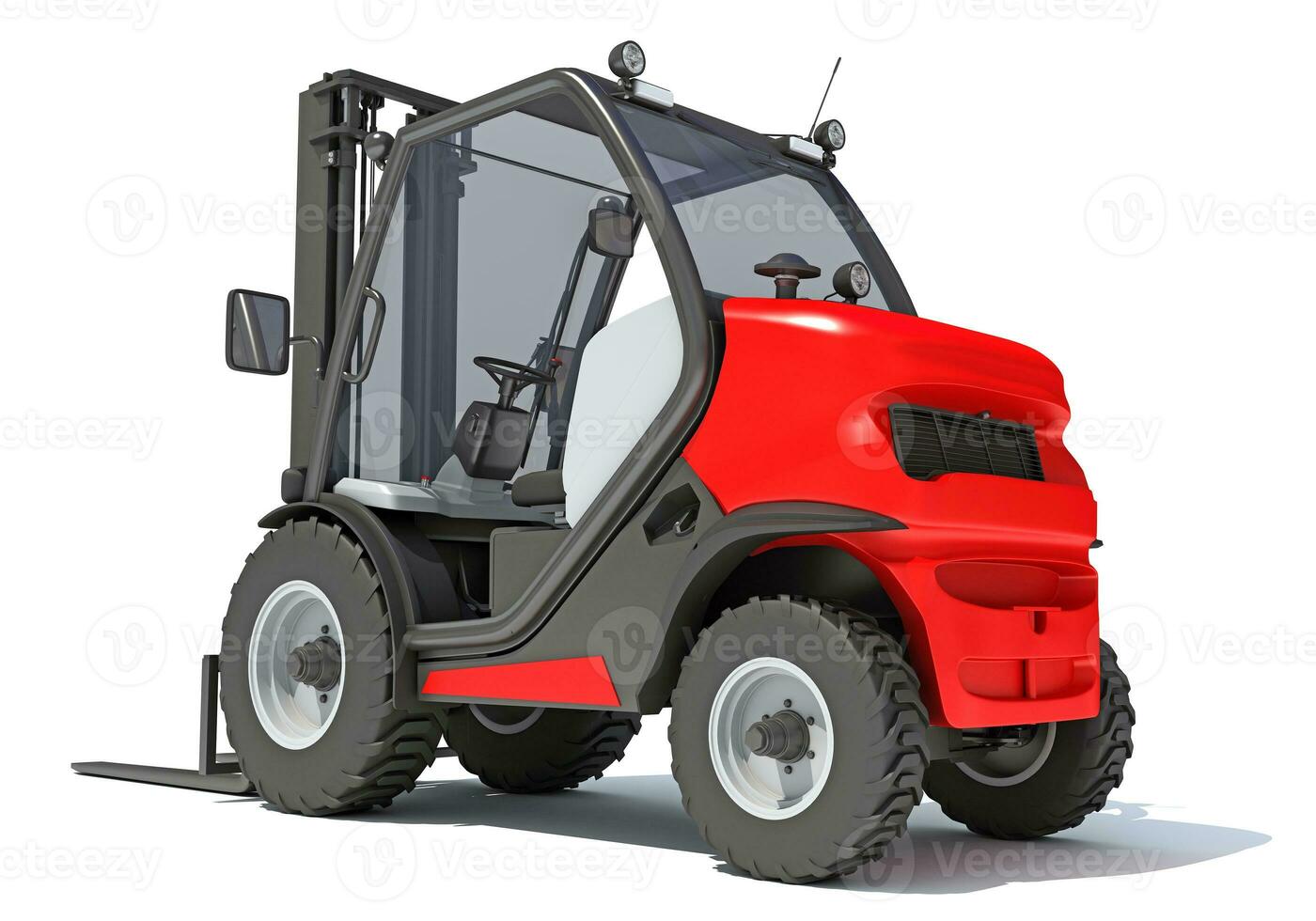 Telescopic Wheel Loader 3D rendering on white background photo