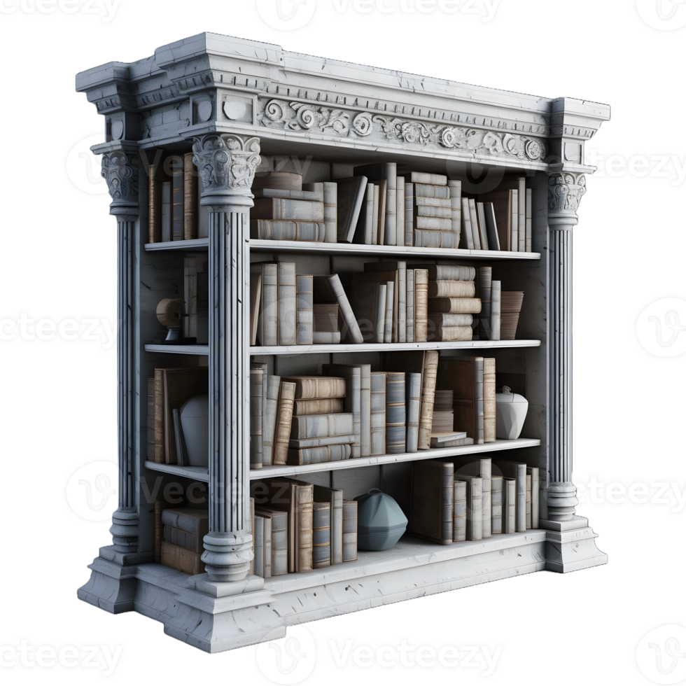 AI generated 3D Rendering of a Books Cupboard on Transparent Background - Ai Generated png