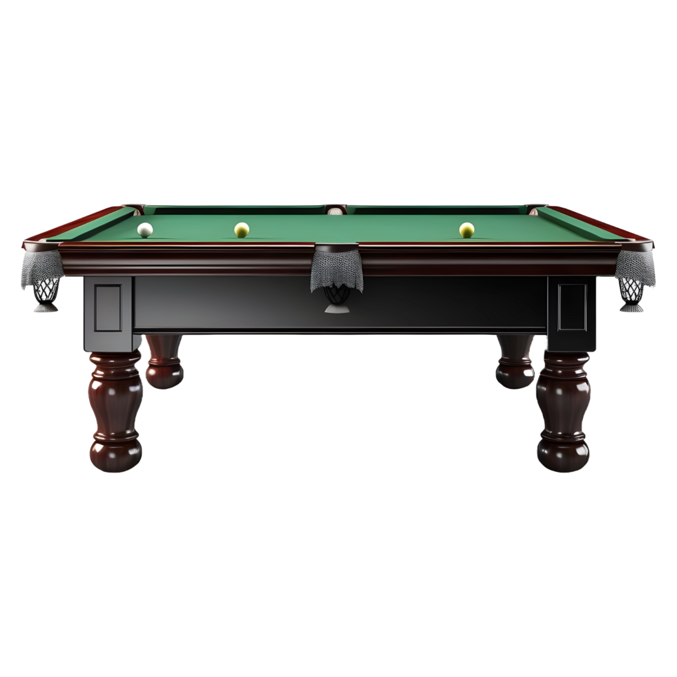 ai generiert Snooker Tabelle auf transparent Hintergrund - - ai generiert png