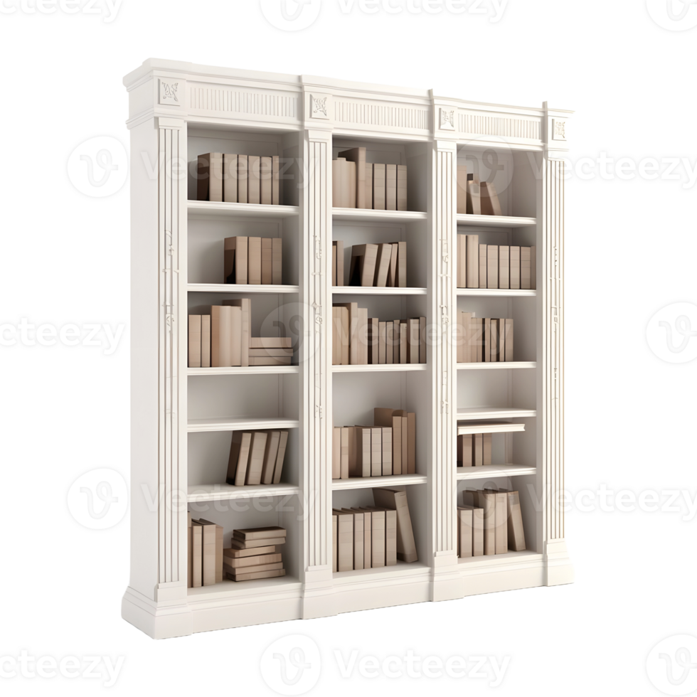 AI generated 3D Rendering of a Books Cupboard on Transparent Background - Ai Generated png