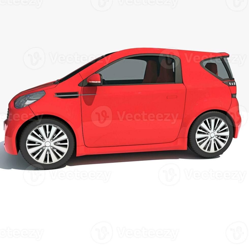 Car 3D rendering on white background photo