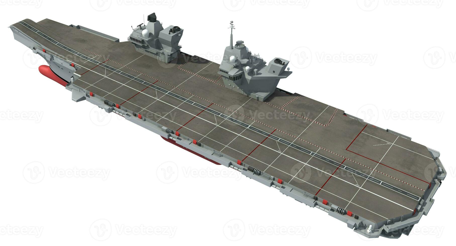 Aircraft Carrier military vessel 3D rendering ship on white background photo