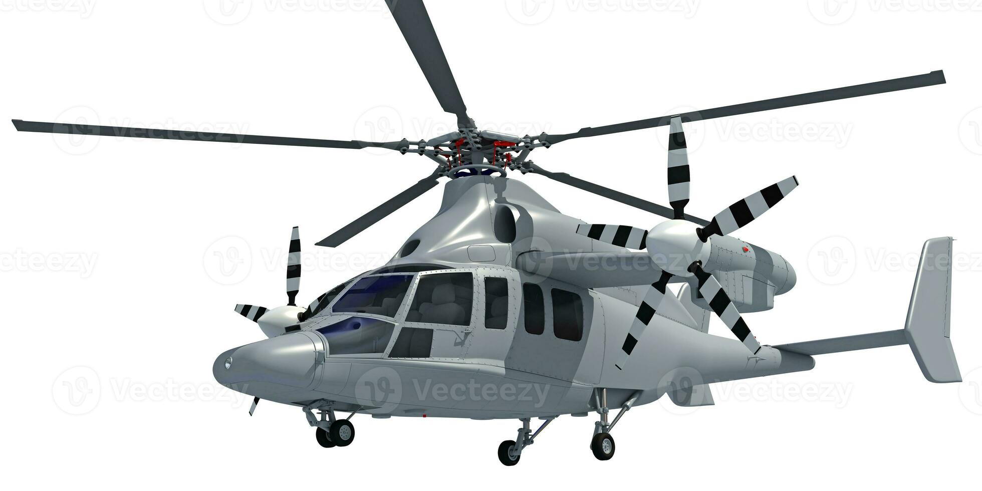 Helicopter aircraft 3D rendering on white background photo