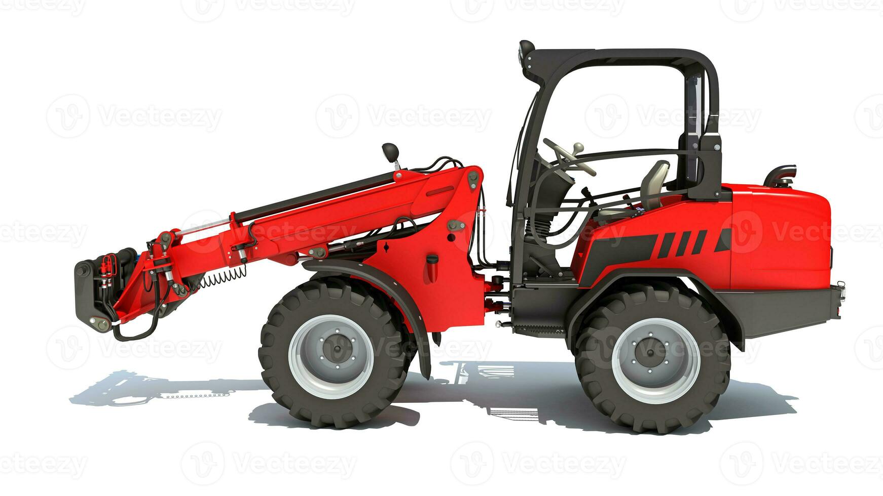 Telescopic Wheel Loader 3D rendering on white background photo