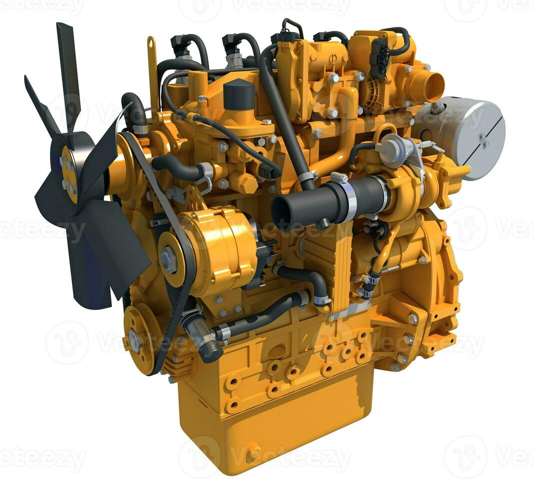 Marine Propulsion Engine for Ships, Yachts and Boats 3D rendering photo