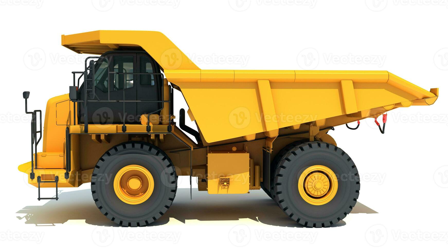 Mining Dump Truck heavy construction machinery 3D rendering on white background photo