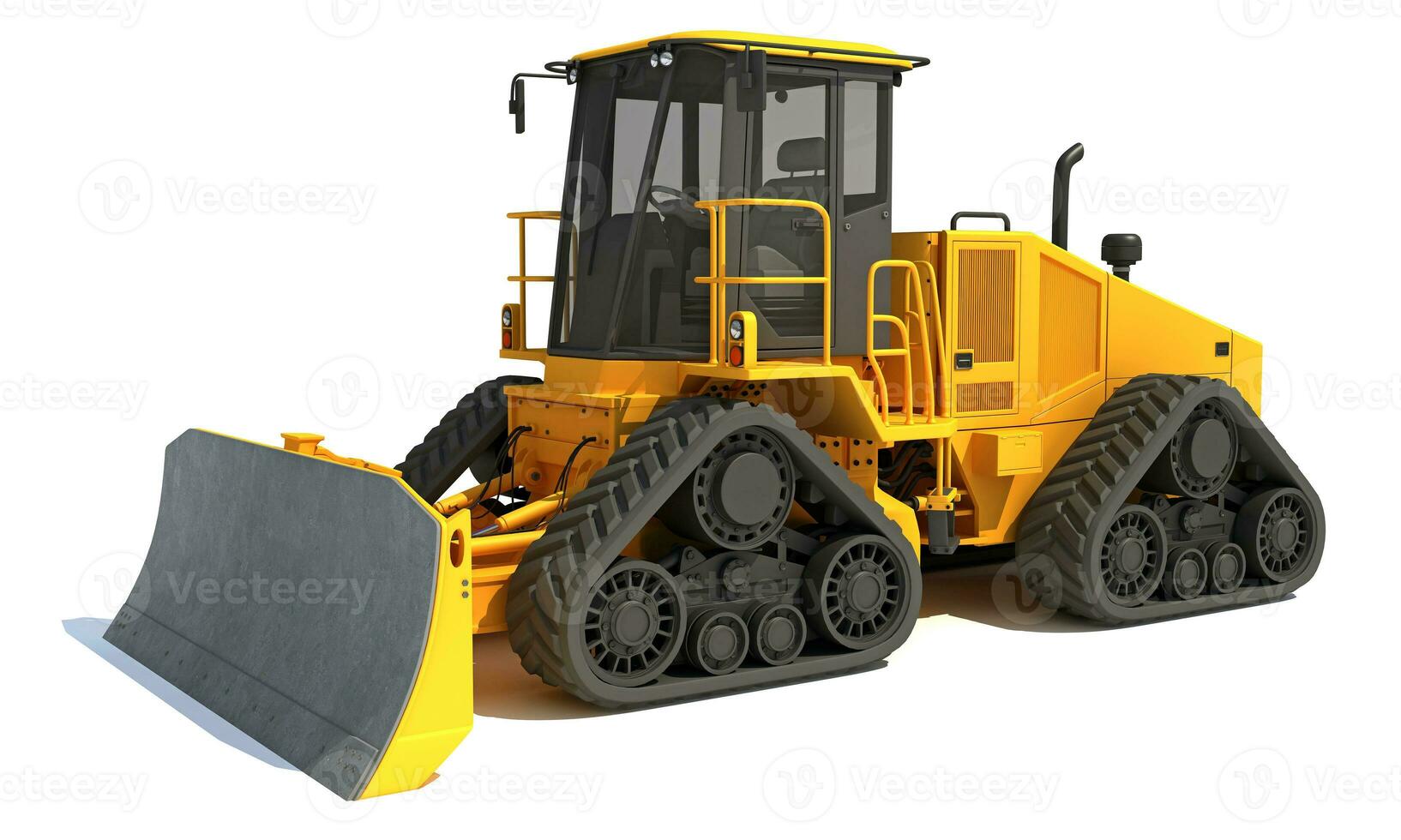 Dozer heavy construction machinery 3D rendering on white background photo