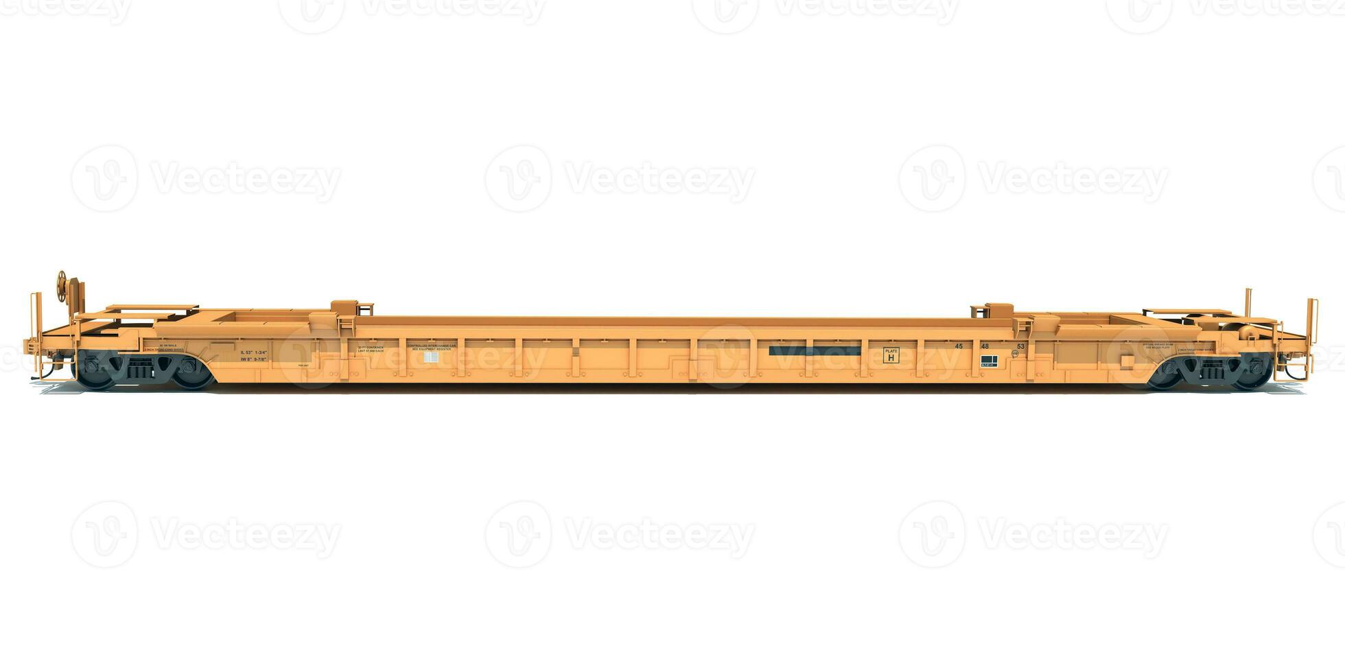 Railroad Double Stack Car 3D rendering on white background photo