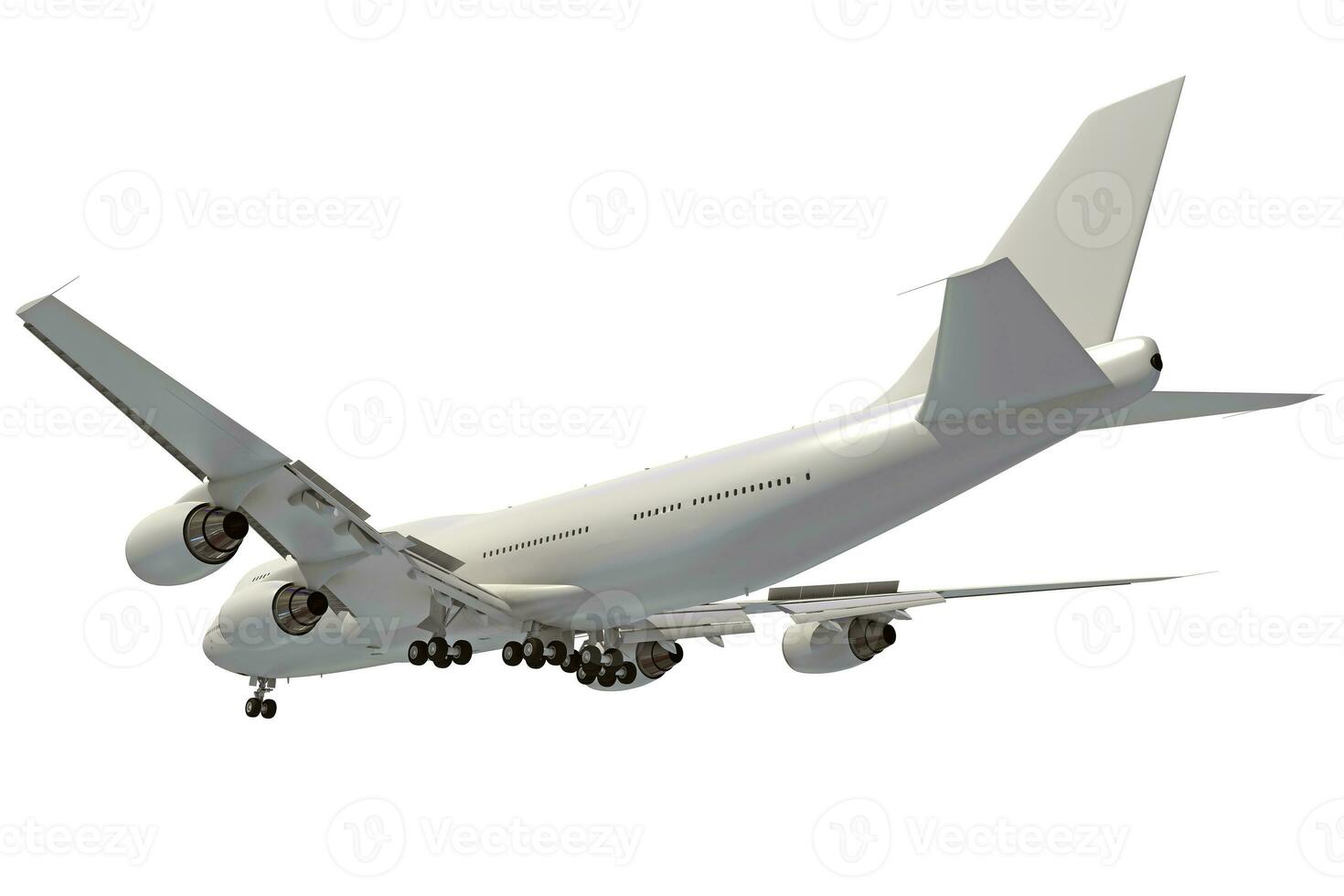 Aircraft 3D rendering airplane on white background photo