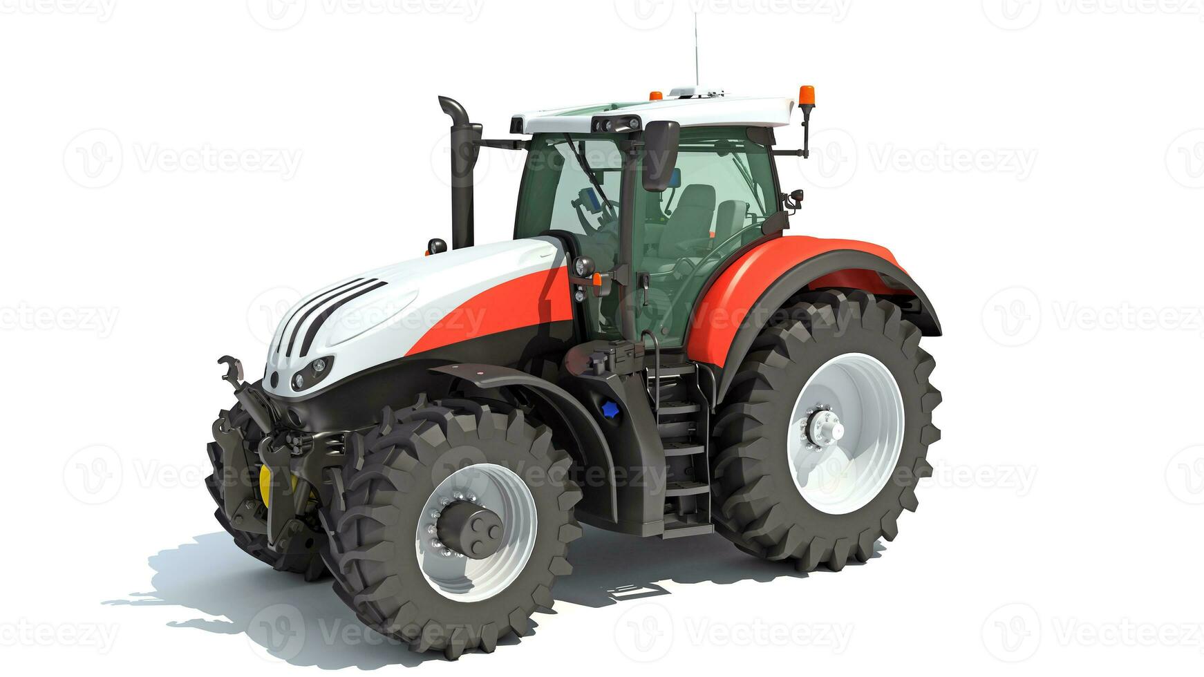 3D rendering of Farm Tractor model on white background photo