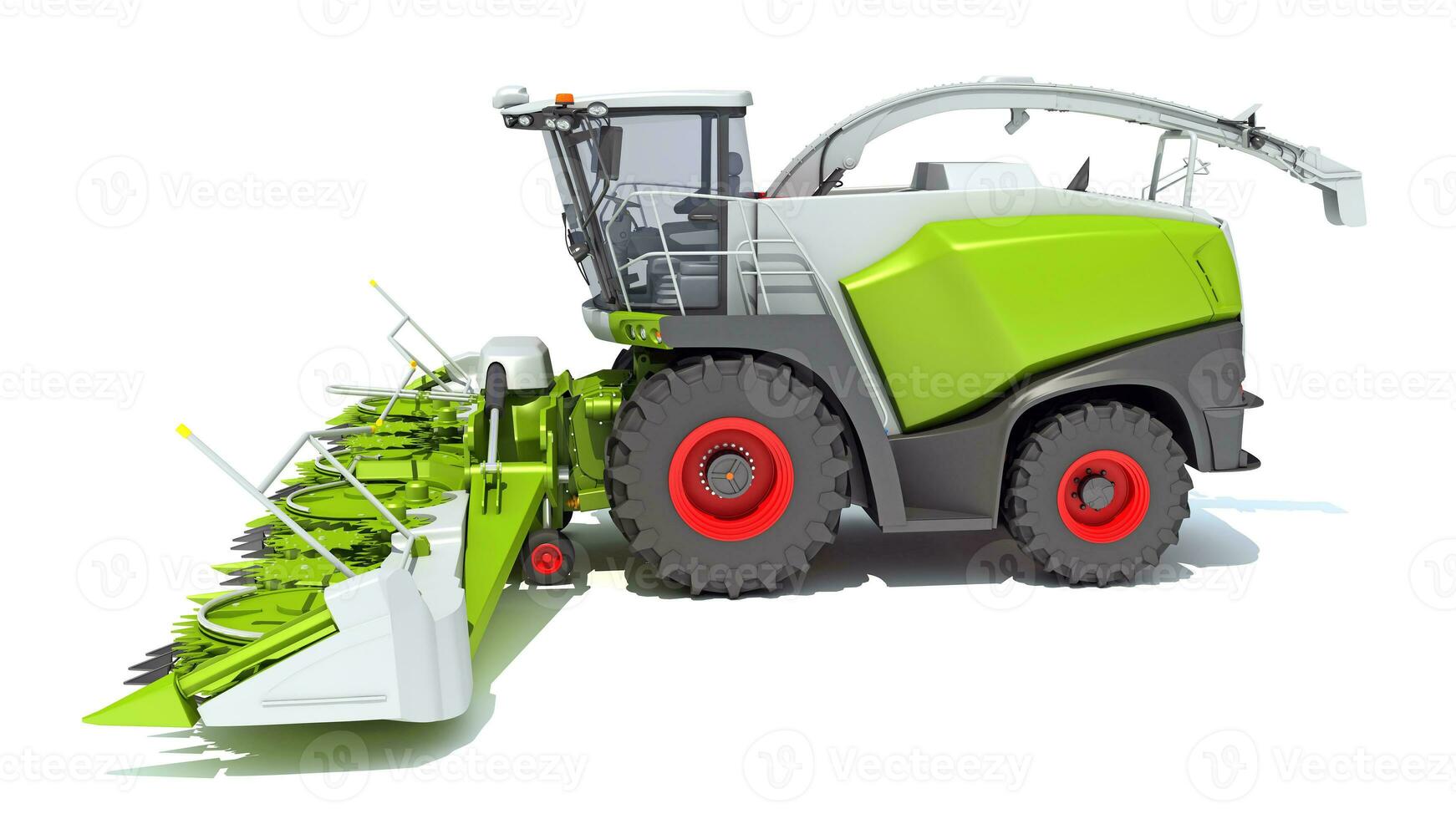 Combine Harvester 3D rendering on white background photo