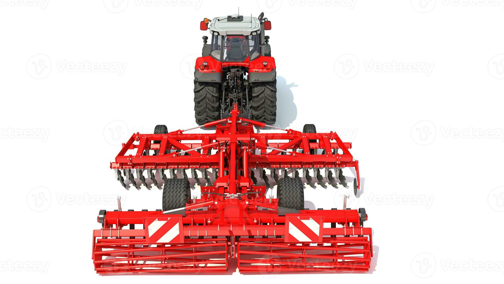 granja tractor con semilla perforar 3d representación en blanco antecedentes foto