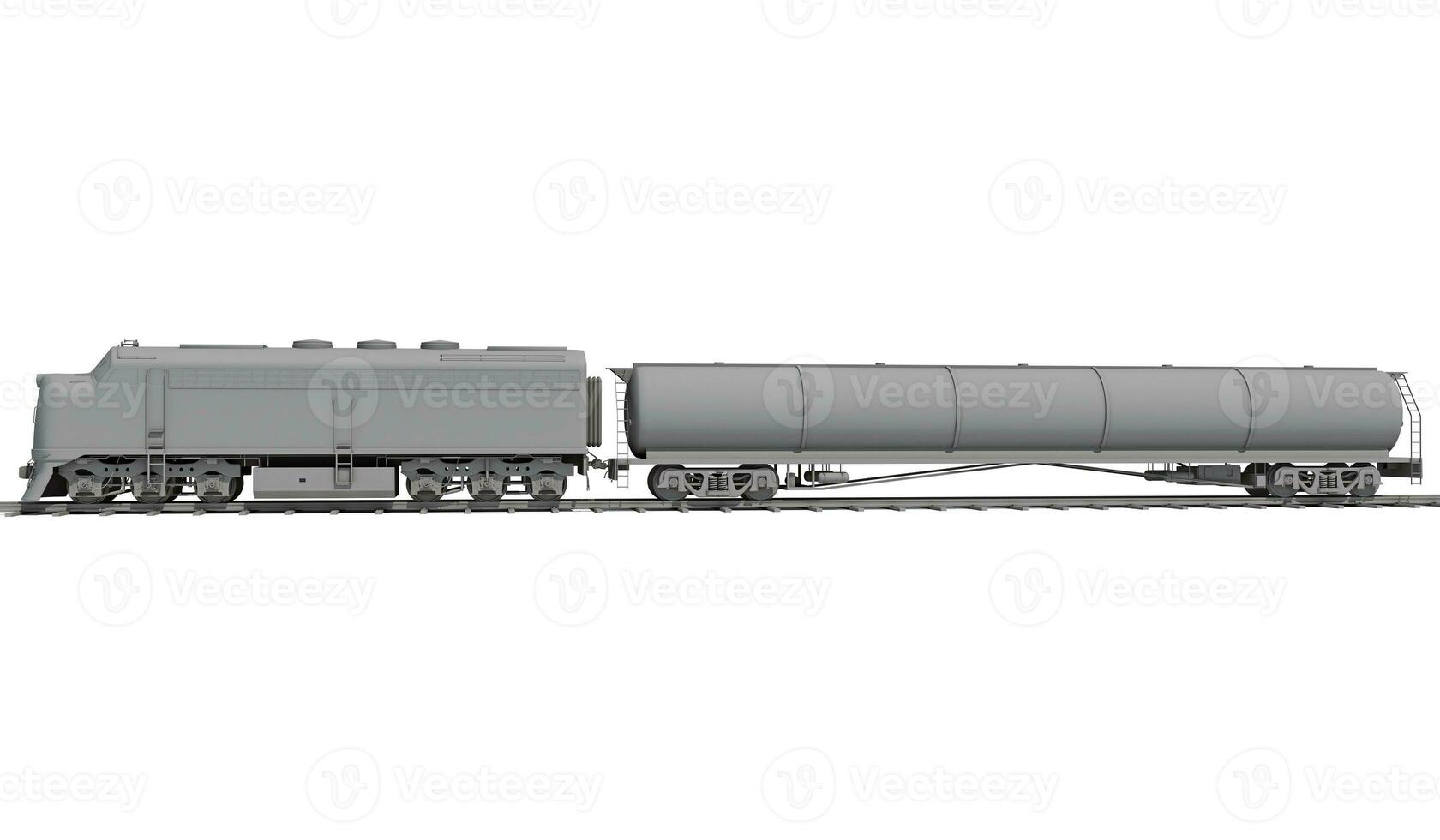 Locomotive train 3D rendering on white background photo