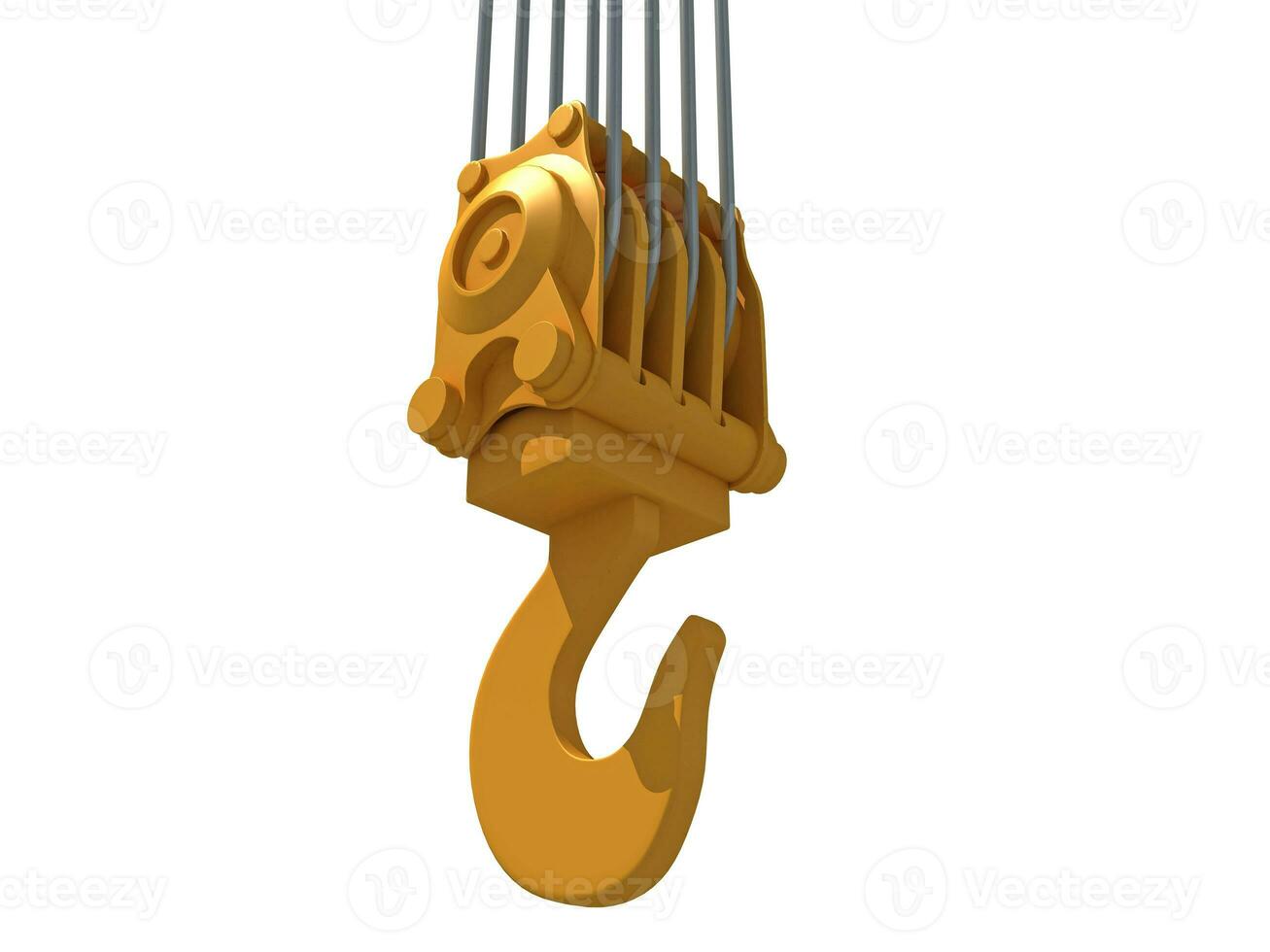 Crane Hook 3D rendering on white background photo