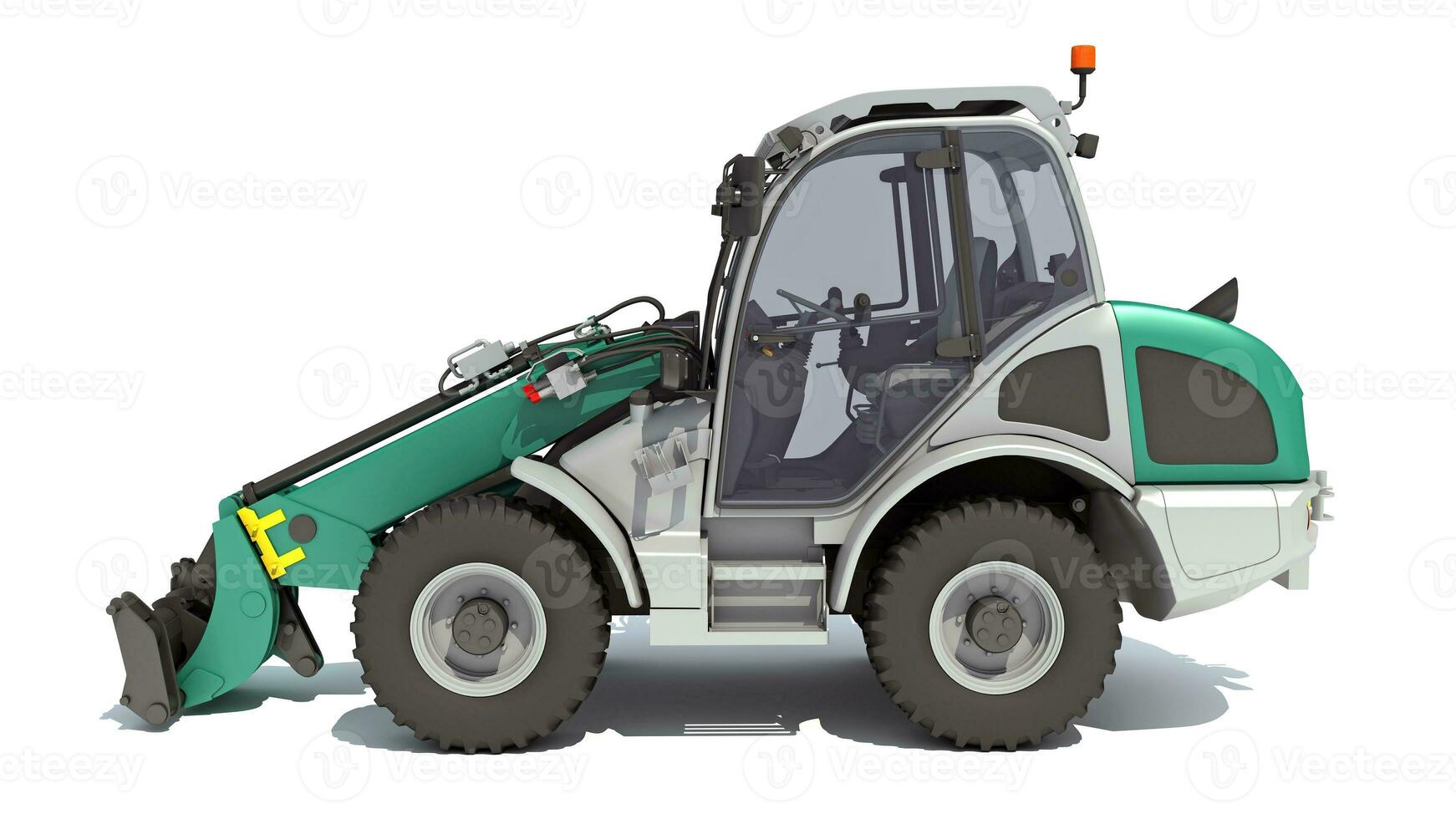 Telescopic Wheel Loader 3D rendering on white background photo