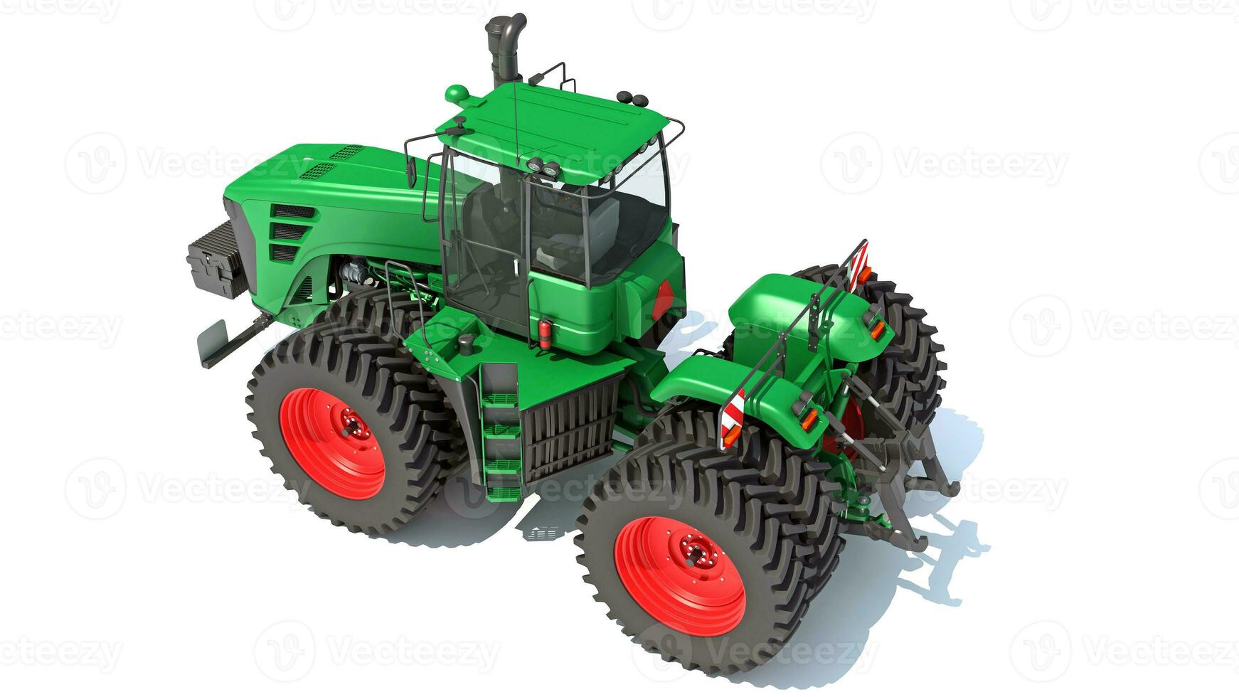 Wheeled Articulated Farm Tractor 3D rendering on white background photo