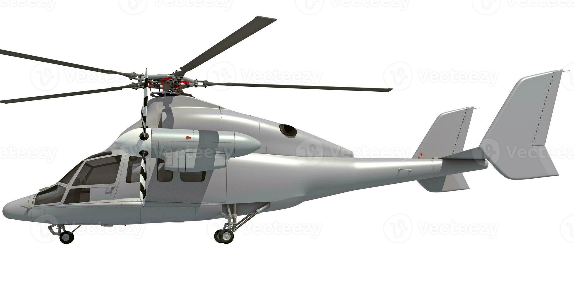 Helicopter aircraft 3D rendering on white background photo