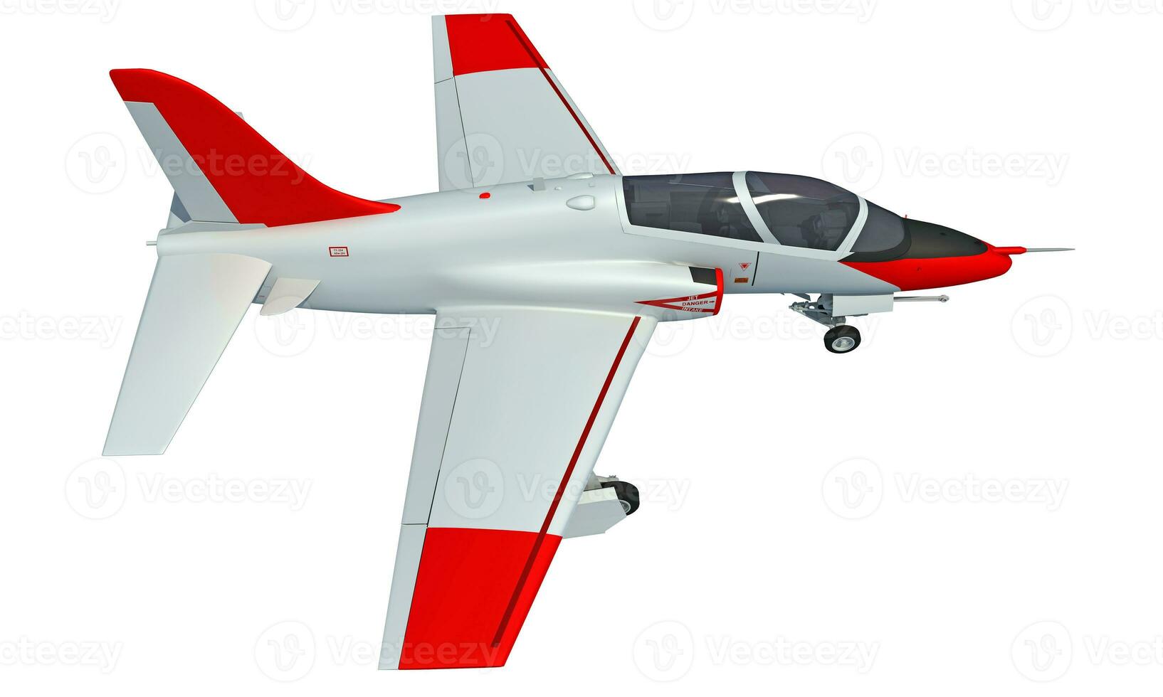 Jet airplane 3D rendering on white background photo