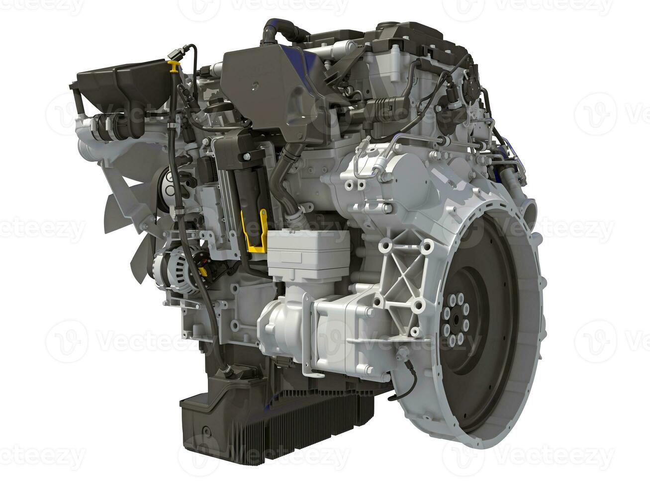 Car Engine 3D rendering on white background photo