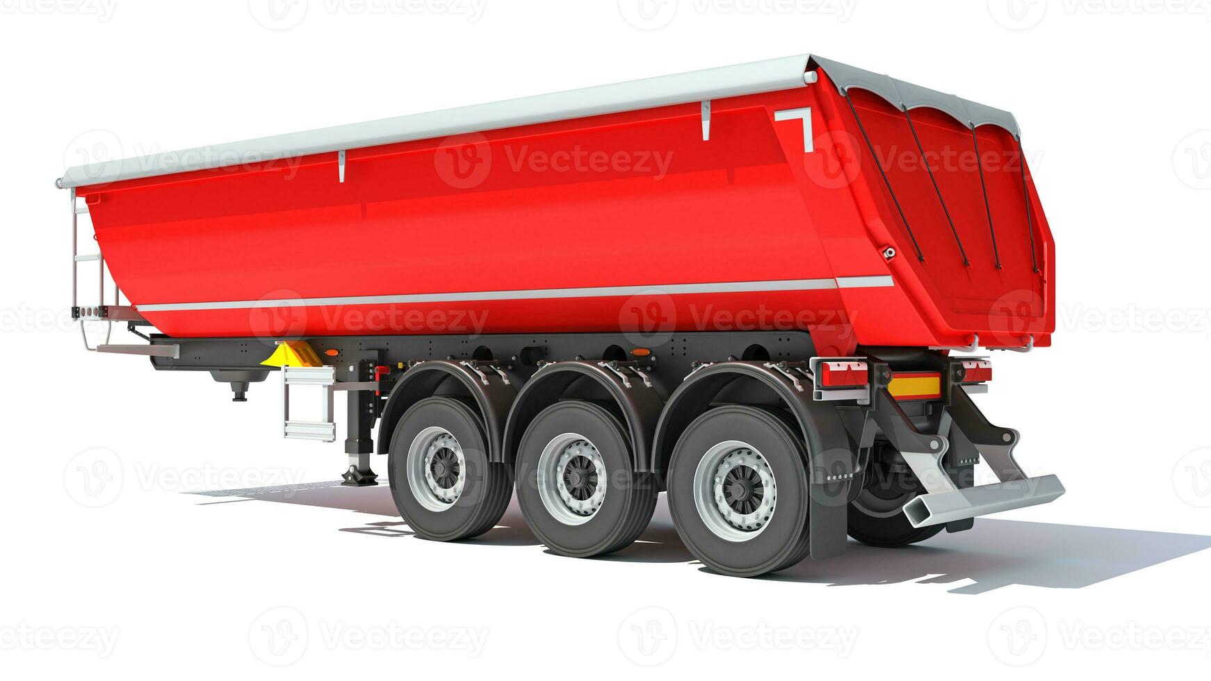 Mining Dump Trailer heavy construction machinery 3D rendering on white background photo