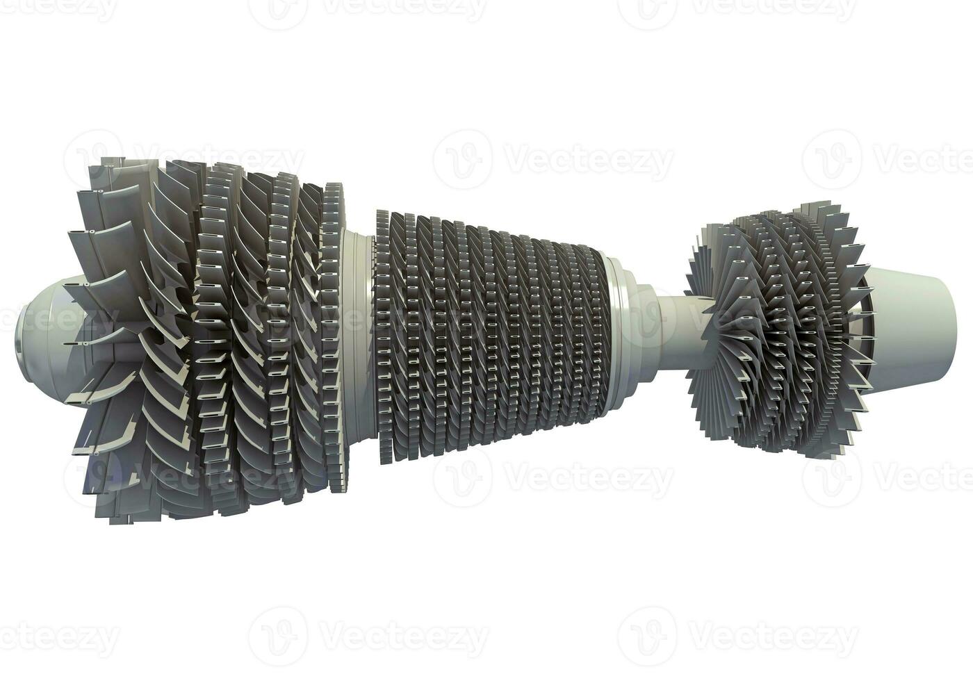 Aircraft Turbine Engine 3D rendering on white background photo