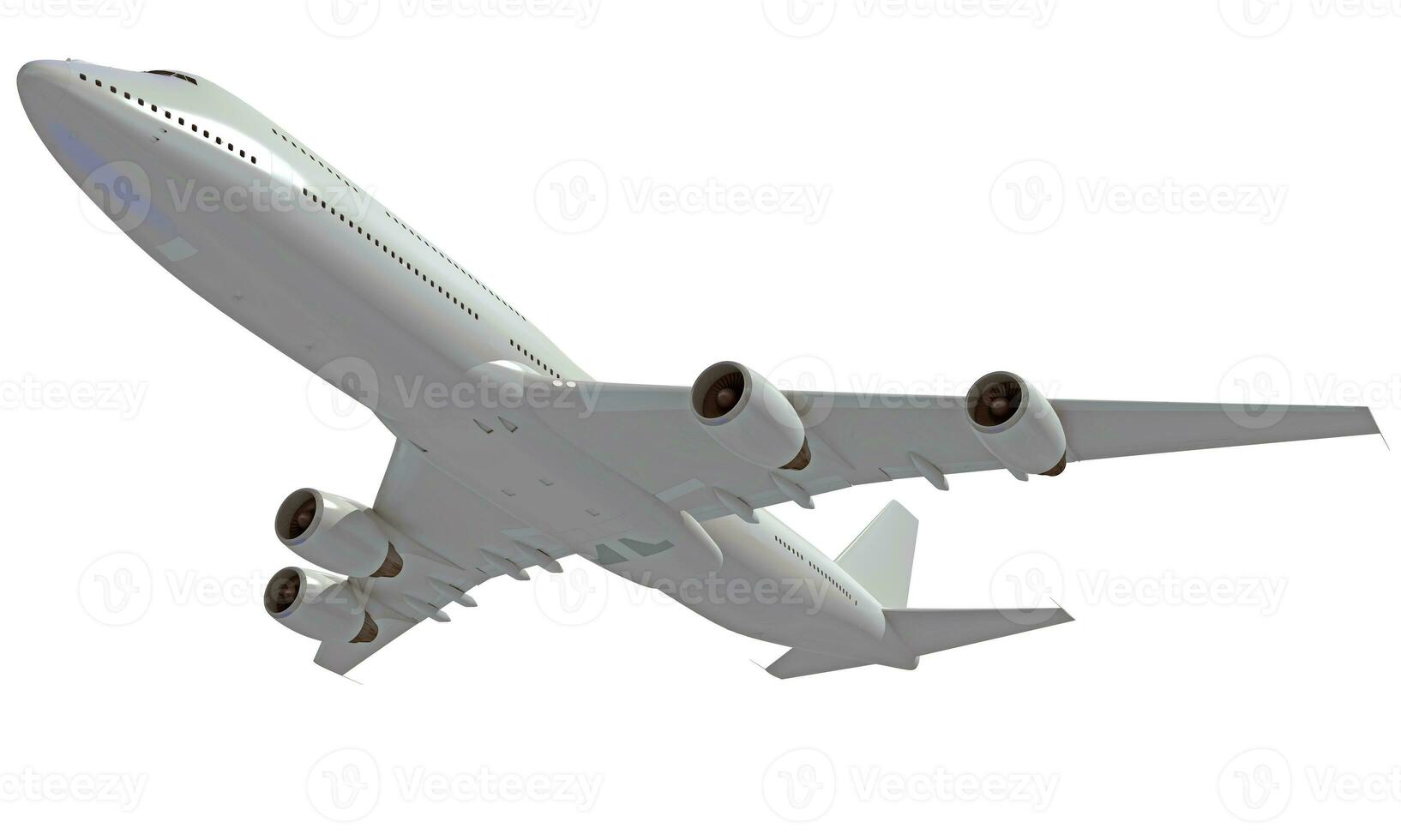 Aircraft 3D rendering airplane on white background photo