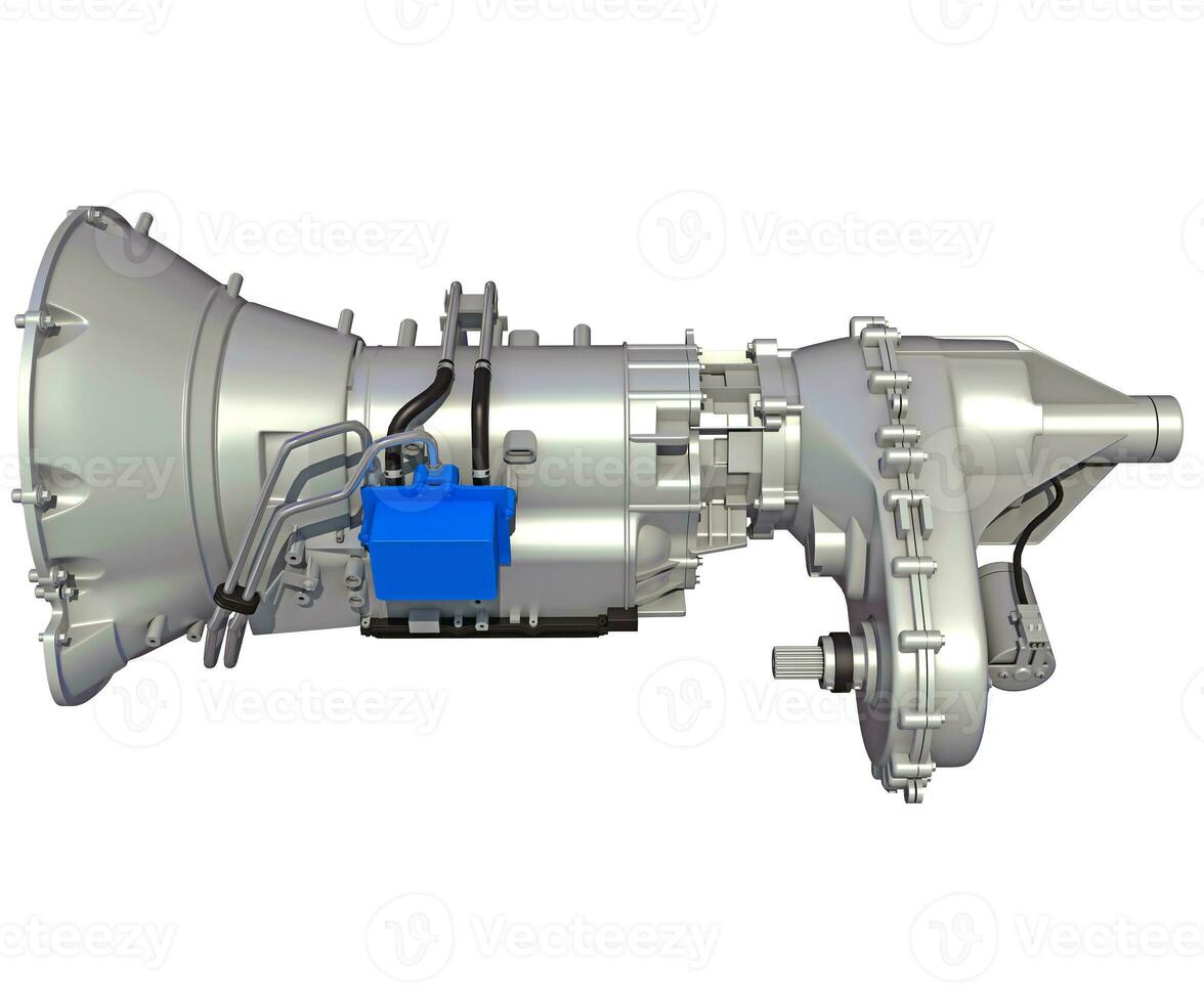 Car Transmission 3D rendering Trans on white background photo