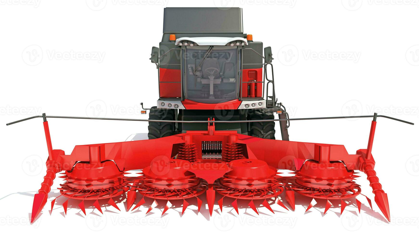 Combine Harvester 3D rendering on white background photo