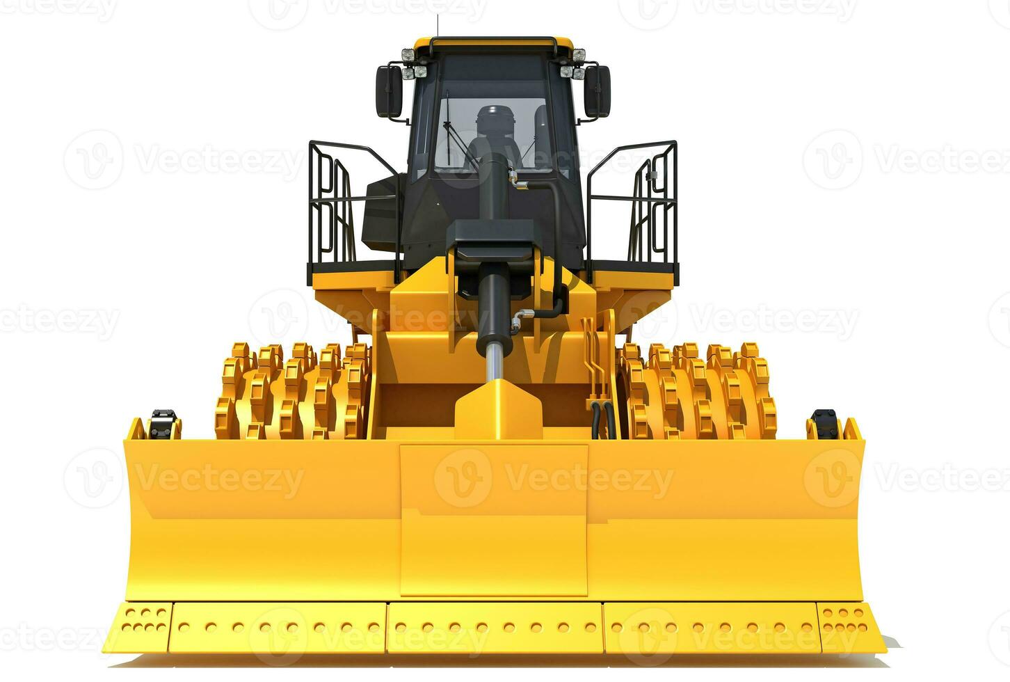 Soil Compactor 3D rendering on white background photo