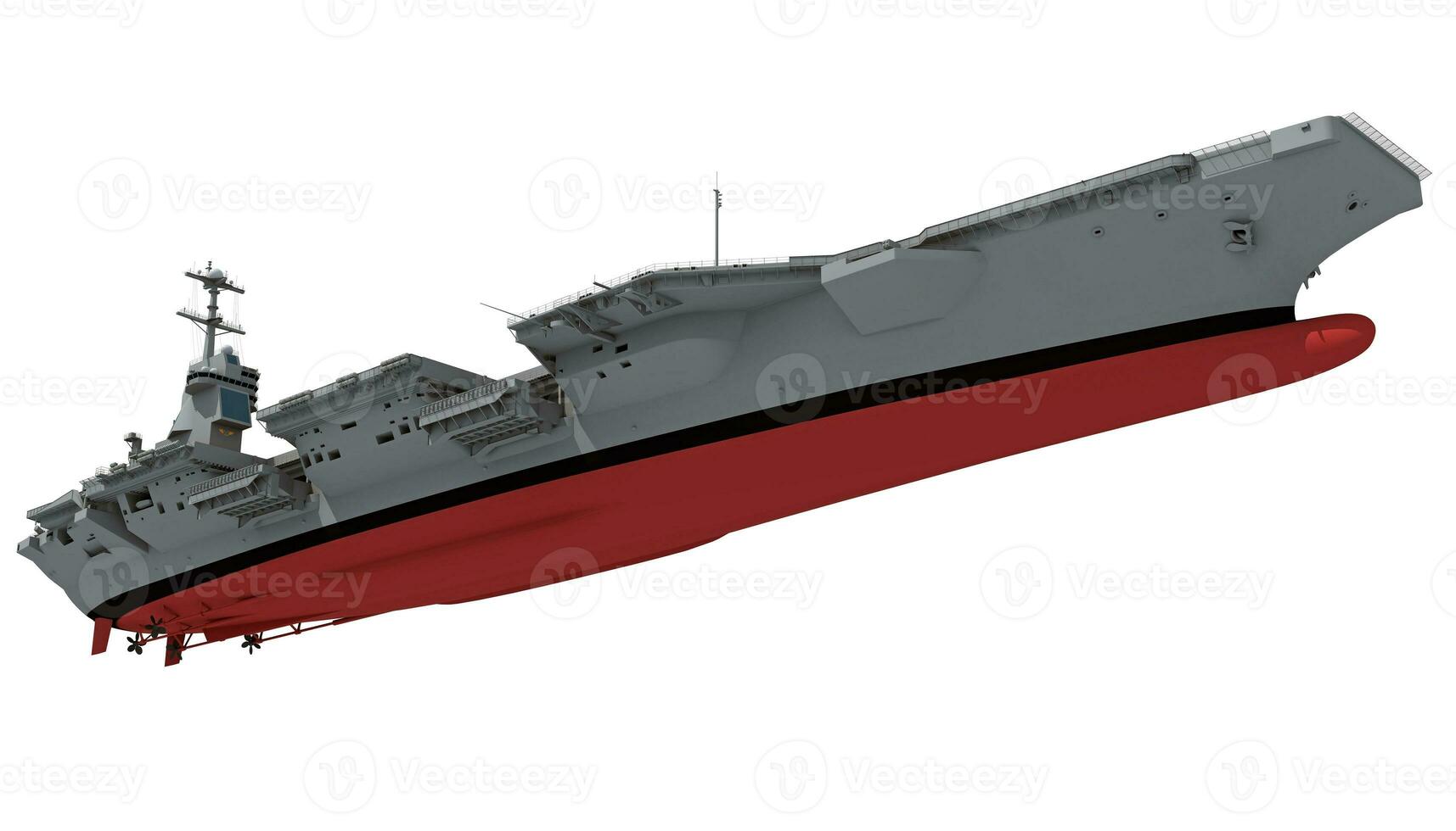 Aircraft carrier military warship, navy 3D rendering ship photo