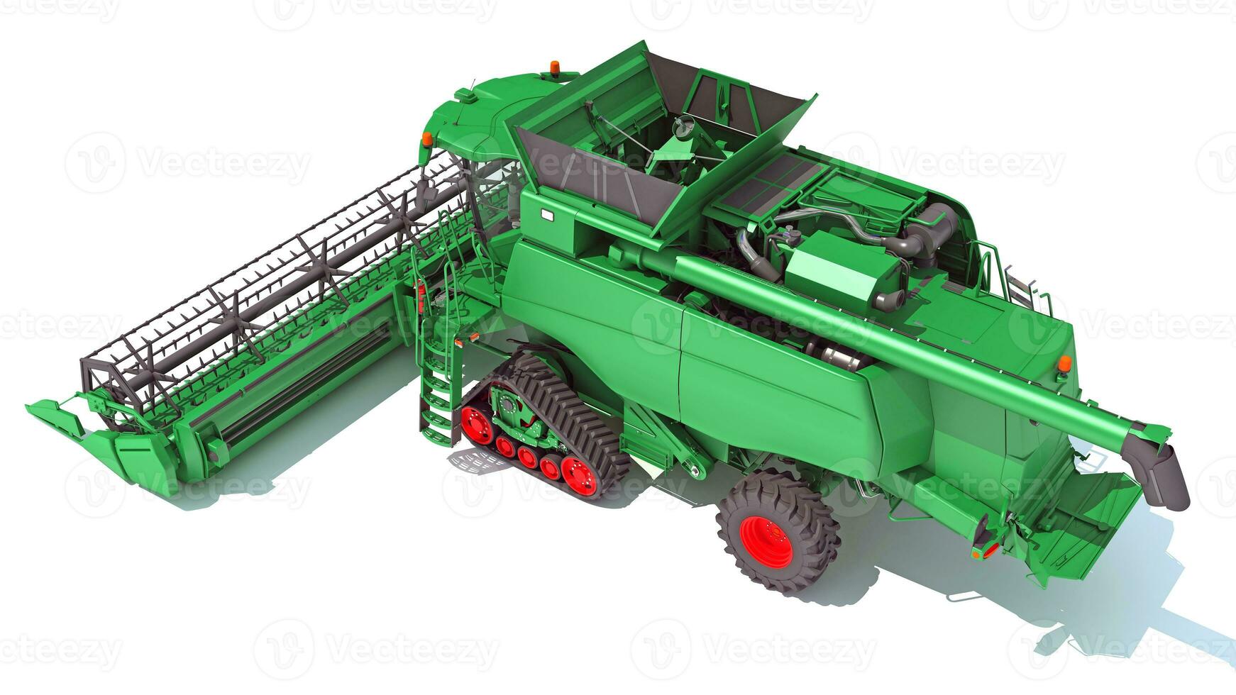 Combine Harvester 3D rendering on white background photo
